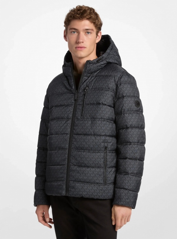 Michael Kors Mens Signature Logo Reversible Jacket
