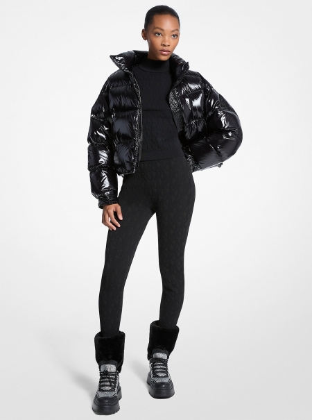 MICHAEL Michael Kors Logo Embossed Jacquard Ski Stirrup Leggings