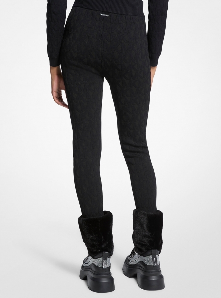 MICHAEL Michael Kors Logo Embossed Jacquard Ski Stirrup Leggings