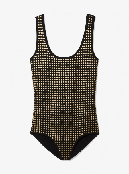 MICHAEL Michael Kors Studded Viscose Blend Bodysuit