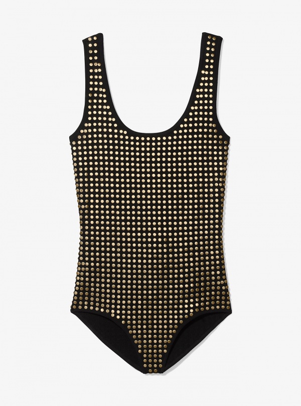 Michael Kors Studded Viscose Blend Bodysuit