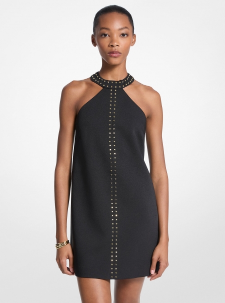 MICHAEL Michael Kors Studded Stretch Crepe Halter Mini Dress