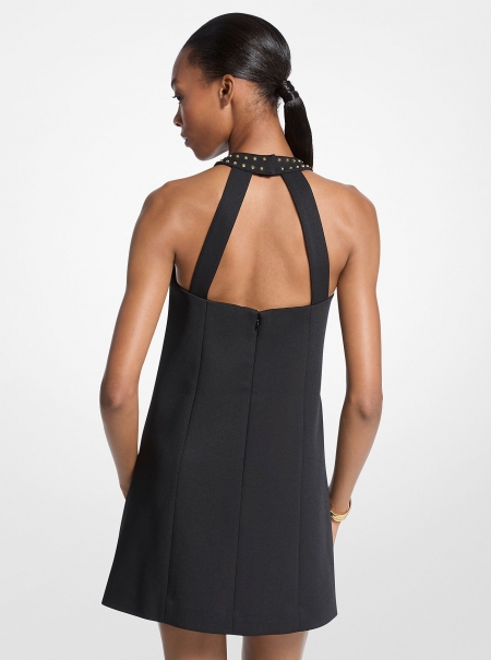 MICHAEL Michael Kors Studded Stretch Crepe Halter Mini Dress