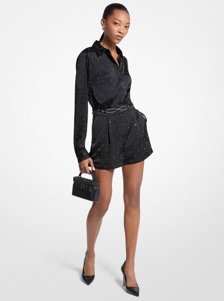 MICHAEL Michael Kors Studded Satin Romper