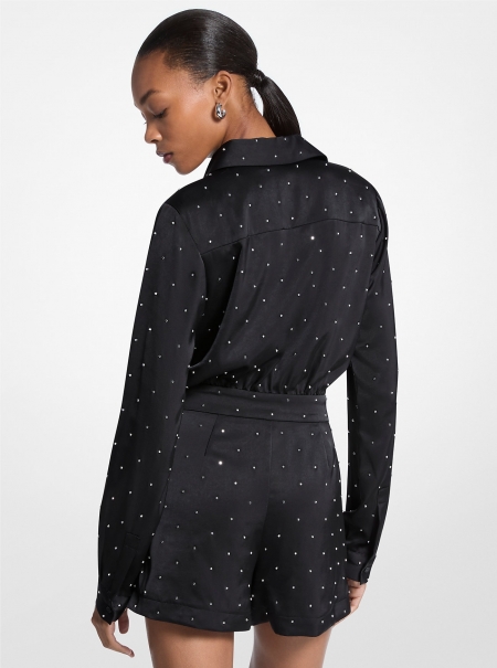 MICHAEL Michael Kors Studded Satin Romper