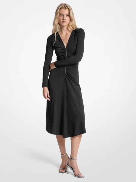 MICHAEL Michael Kors Ruched Stretch Matte Jersey Dress