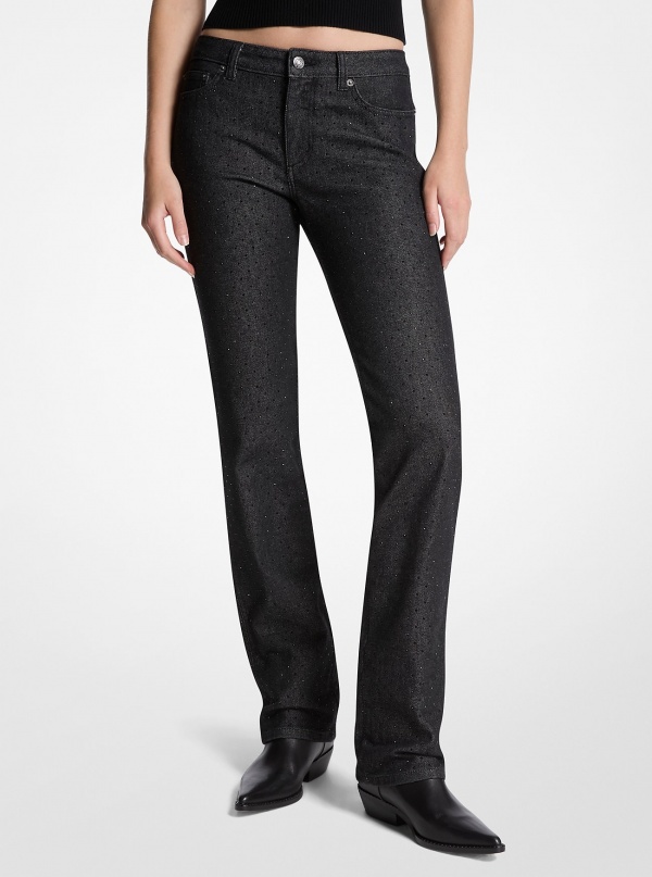 Michael Kors Studded Stretch Denim Cigarette Jeans