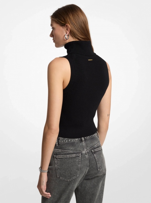 Michael Kors Wool Sleeveless Turtleneck Top