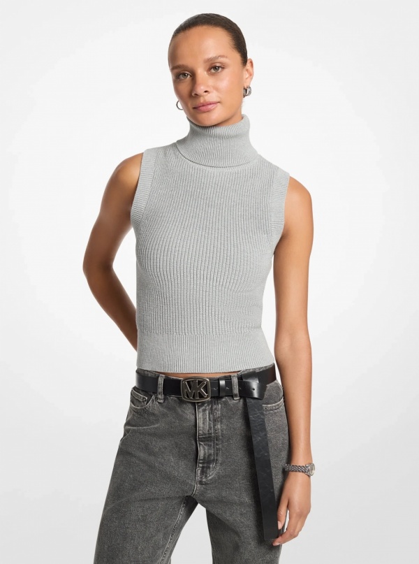Michael Kors Wool Sleeveless Turtleneck Top