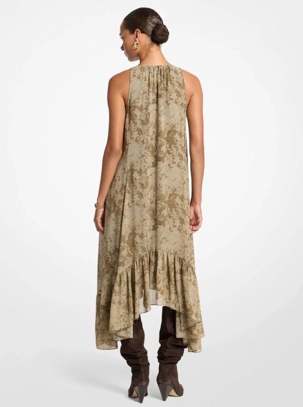 Michael Kors Floral Georgette High-Low Dress