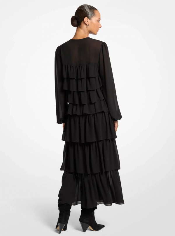 Michael Kors Ruffled Georgette Maxi Dress