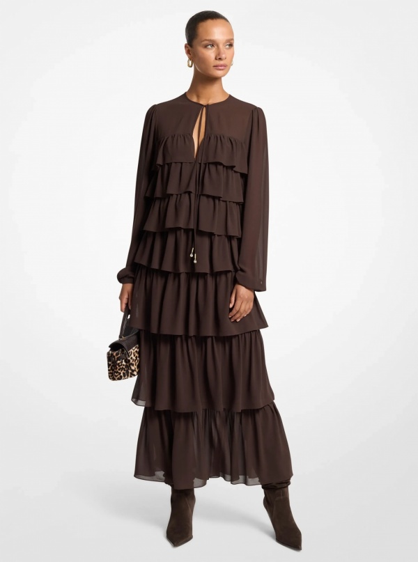 Michael Kors Ruffled Georgette Maxi Dress