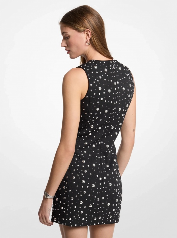 Michael Kors Studded Strech Crepe Mini Dress