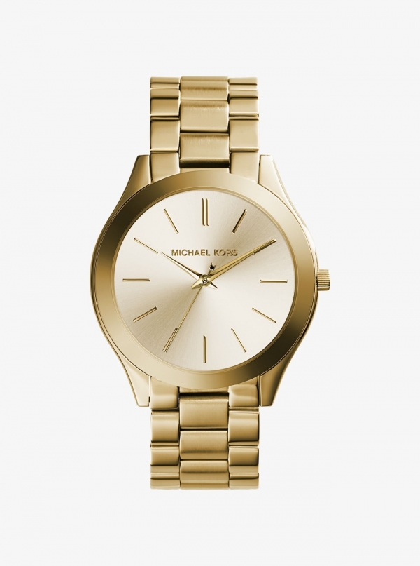 Michael Kors Slim Runway Gold-Tone Watch
