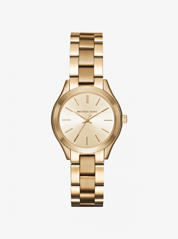 Michael Kors Mini Slim Runway Gold-Tone Watch
