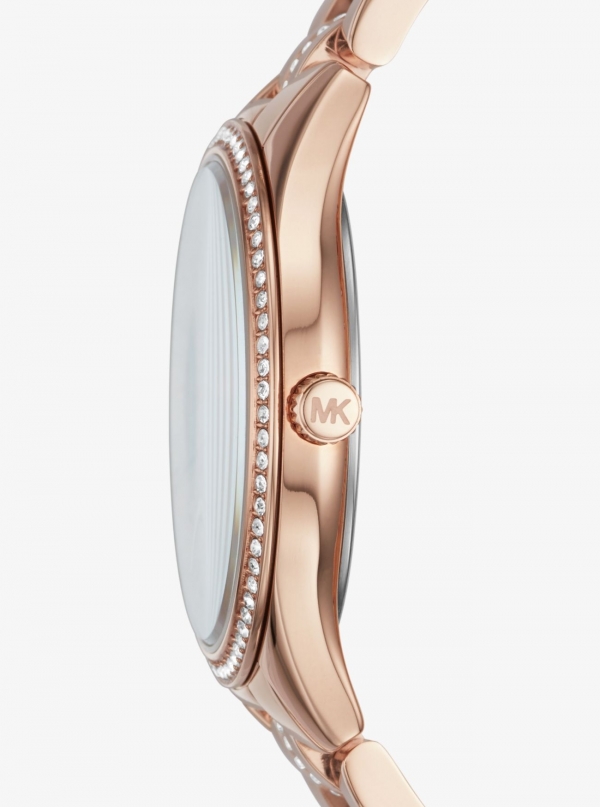 Michael Kors Mini Lauryn Pavé Rose Gold-Tone Watch