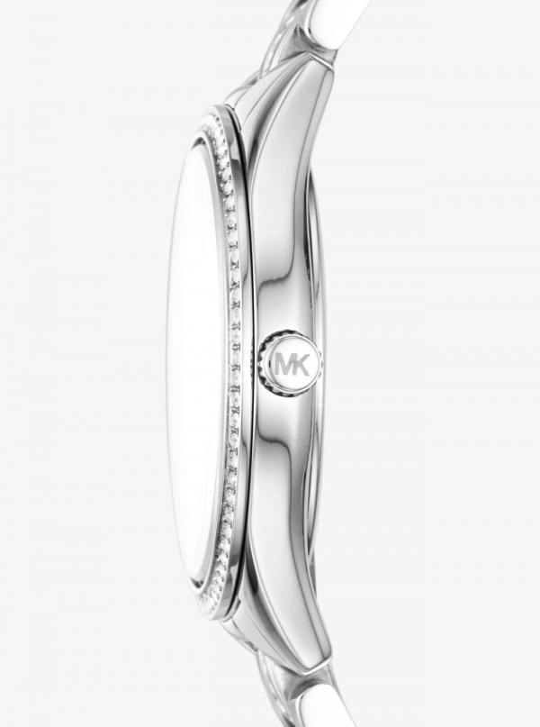 Michael Kors Mini Lauryn Pavé Silver-Tone Watch