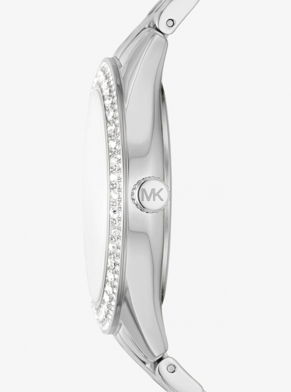Michael Kors Harlowe Pavé Silver-Tone Watch