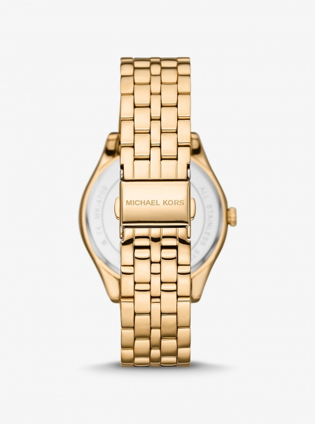 Michael Kors Harlowe Pavé Gold-Tone Watch