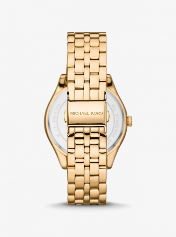 Michael Kors Harlowe Pavé Gold-Tone Watch
