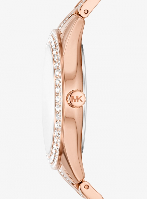 Michael Kors Harlowe Pavé Rose Gold-Tone Watch