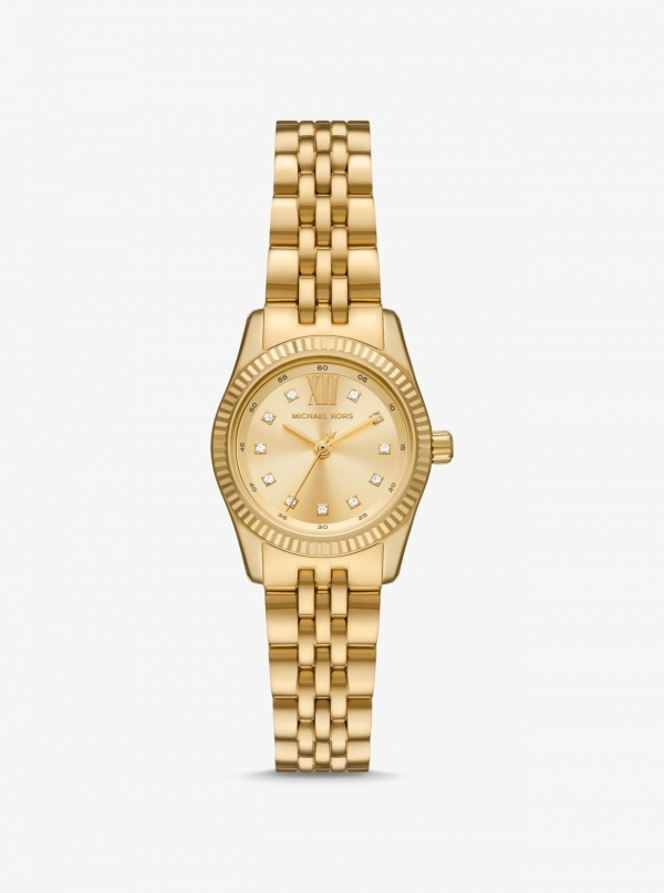 Michael Kors Petite Lexington Pavé Gold-Tone Watch