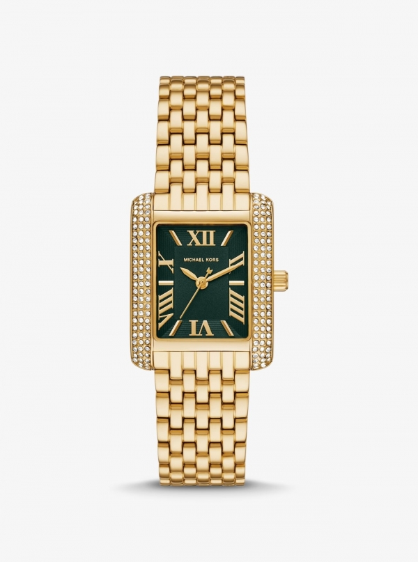 Michael Kors Petite Emery Pavé Gold-Tone Watch