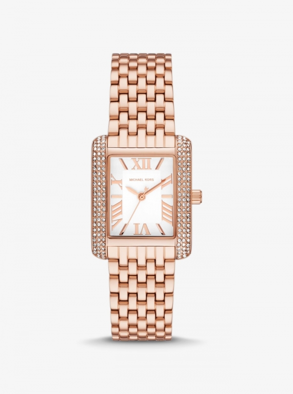 Michael Kors Petite Emery Pavé Rose Gold-Tone Watch