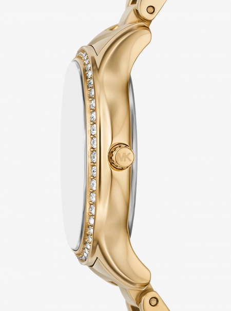 Michael Kors Mini Sage Pavé Gold-Tone Watch