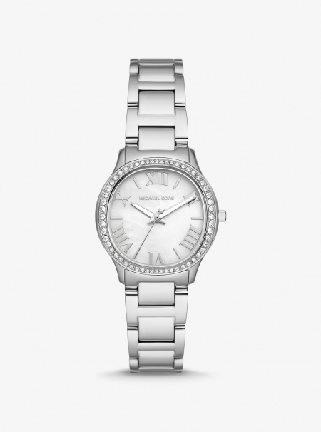 Michael Kors Mini Sage Pavé Silver-Tone Watch