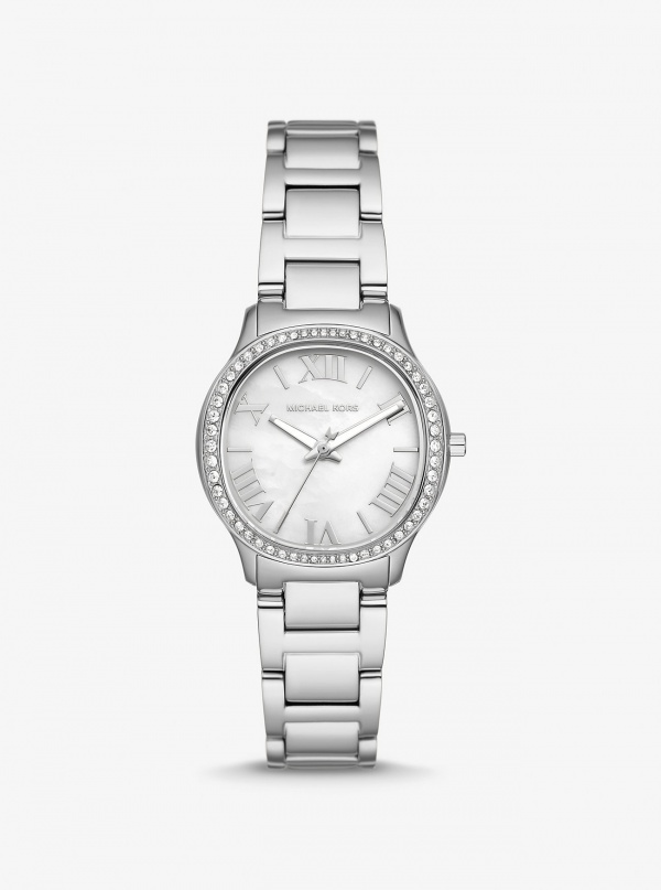 Michael Kors Mini Sage Pavé Silver-Tone Watch