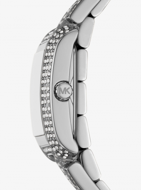 Michael Kors Petite Emery Pavé Silver-Tone Double Wrap Watch