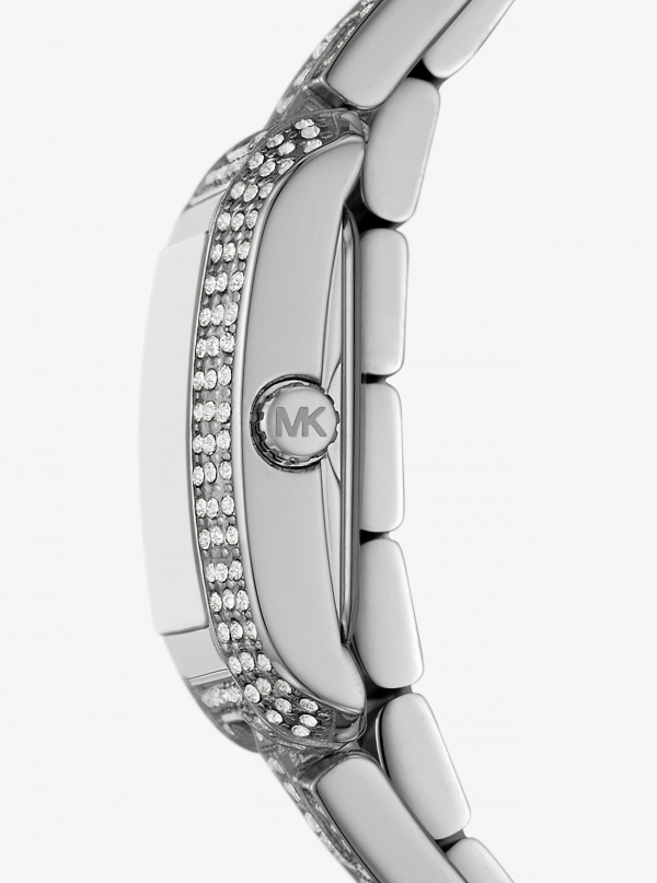 Michael Kors Petite Emery Pavé Silver-Tone Double Wrap Watch