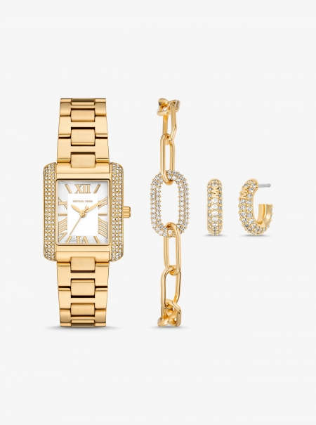 Michael Kors Petite Emery Gold-Tone Watch and Jewelry Gift Set