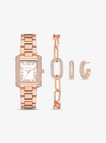 Michael Kors Petite Emery Rose Gold-Tone Watch and Jewelry Gift Set