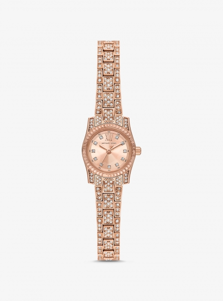 Michael Kors Mini Lexington Pavé Rose Gold-Tone Watch