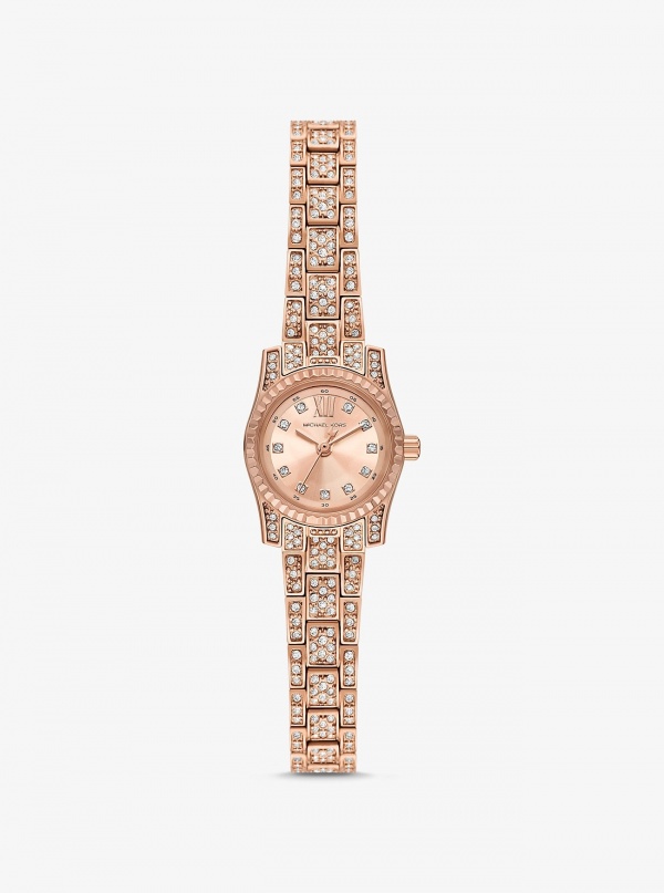 Michael Kors Mini Lexington Pavé Rose Gold-Tone Watch