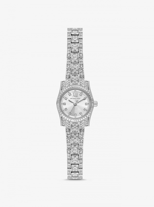 Michael Kors Mini Lexington Pavé Silver-Tone Watch
