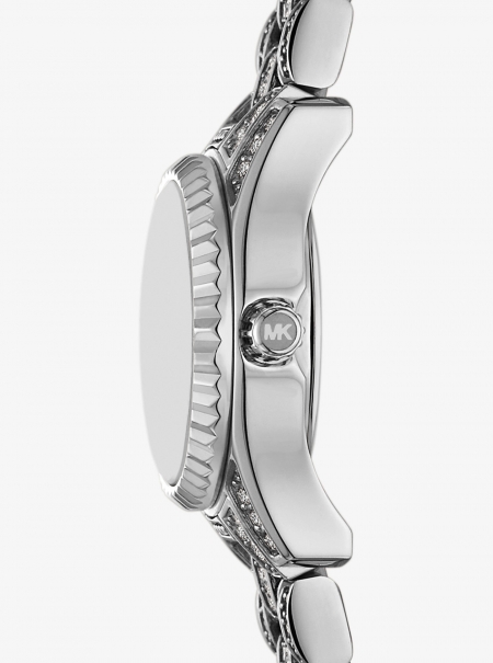 Michael Kors Mini Lexington Pavé Silver-Tone Watch