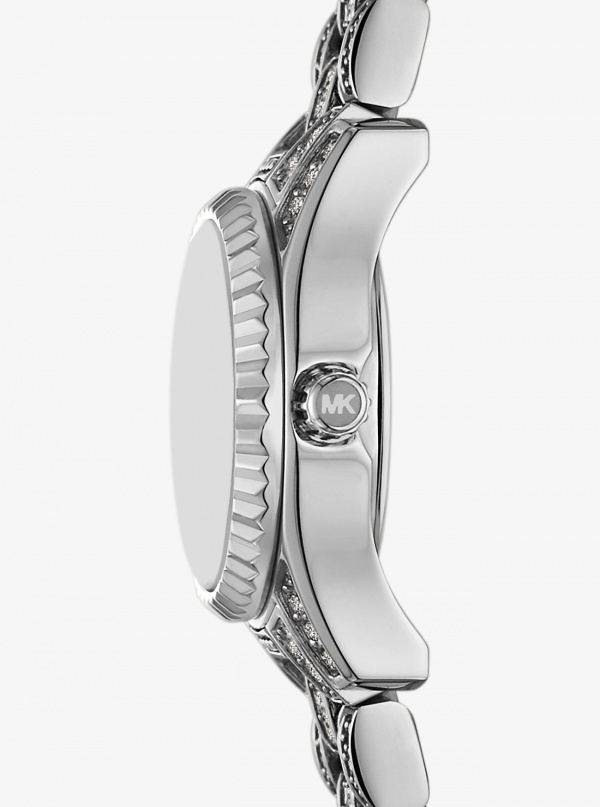Michael Kors Mini Lexington Pavé Silver-Tone Watch