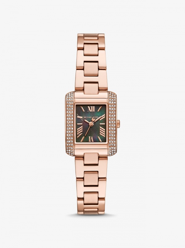 Michael Kors Mini Emery Pavé Rose Gold-Tone Watch