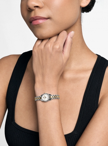 Michael Kors Micro Lexington Pavé Two-Tone Watch