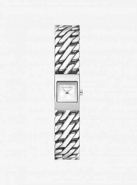 Michael Kors Mini Darrington Silver-Tone Chain-Link Watch
