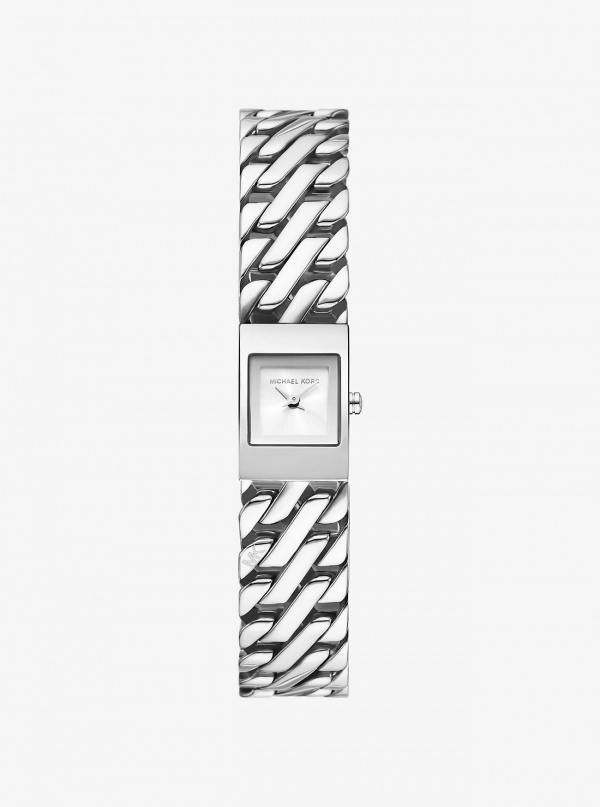 Michael Kors Mini Darrington Silver-Tone Chain-Link Watch