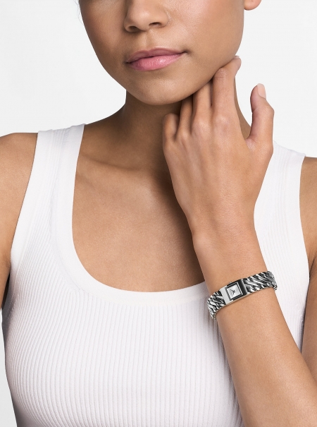 Michael Kors Mini Darrington Silver-Tone Chain-Link Watch
