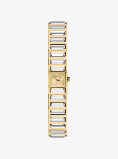 Michael Kors Limited-Edition Mini Darrington Pavé Bezel Gold-Tone Watch