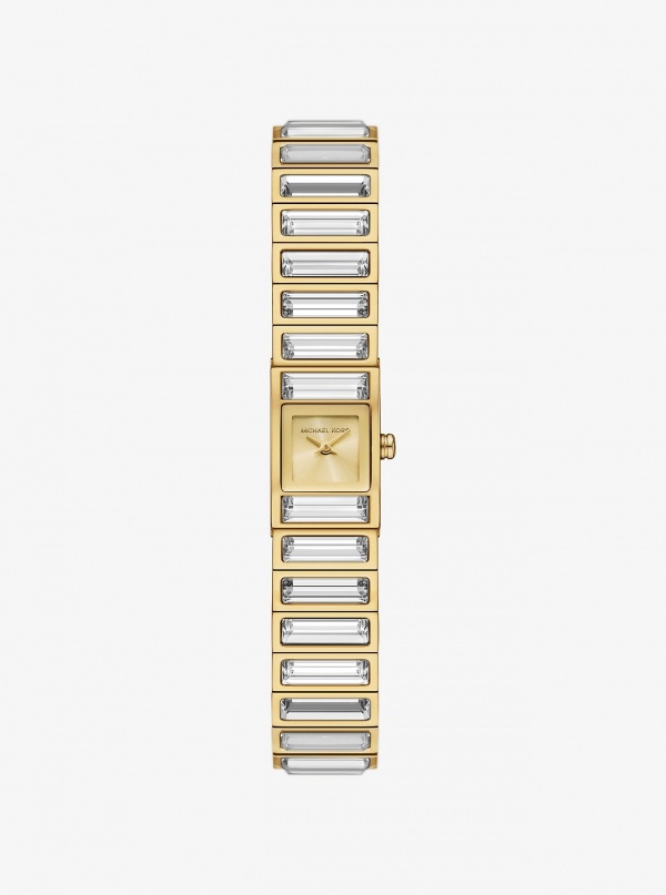Michael Kors Limited-Edition Mini Darrington Pavé Bezel Gold-Tone Watch