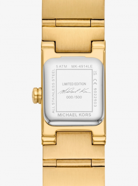 Michael Kors Limited-Edition Mini Darrington Pavé Bezel Gold-Tone Watch