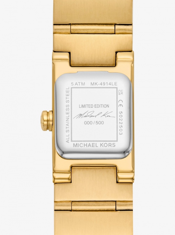 Michael Kors Limited-Edition Mini Darrington Pavé Bezel Gold-Tone Watch