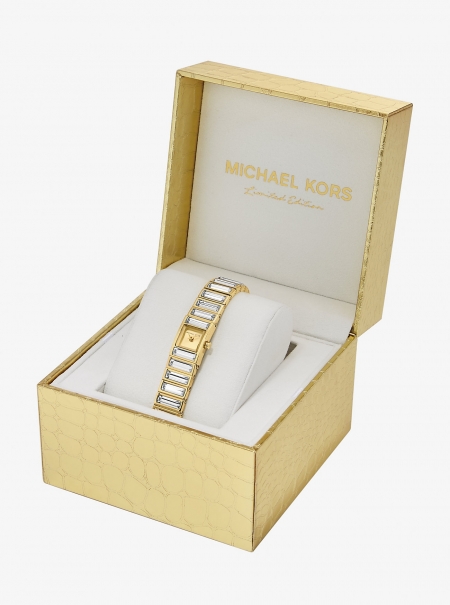 Michael Kors Limited-Edition Mini Darrington Pavé Bezel Gold-Tone Watch